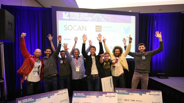 The winning teams of the SXSW Hackathon in 2017