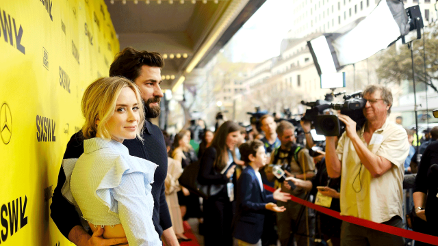 Emily Blunt and John Krasinski before the World Premiere of A Quiet Place, SXSW 2018’s Opening Night Film. Photo by Matt Winkelmeyer/Getty Images for SXSW