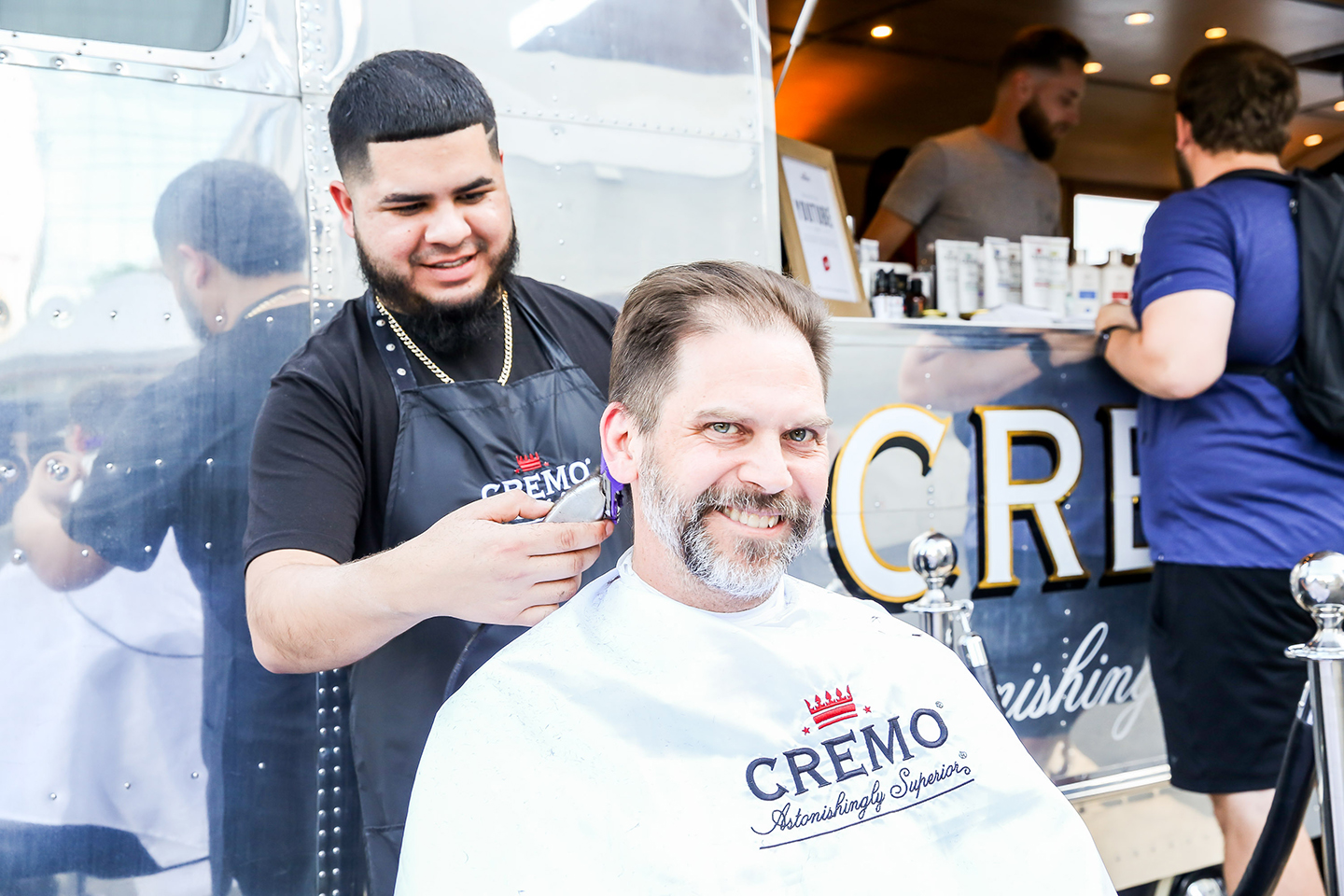 Cremo Grooming Experience gave away free shaves, beard trims, haircuts, and products. Photo by Diego Donamaria
