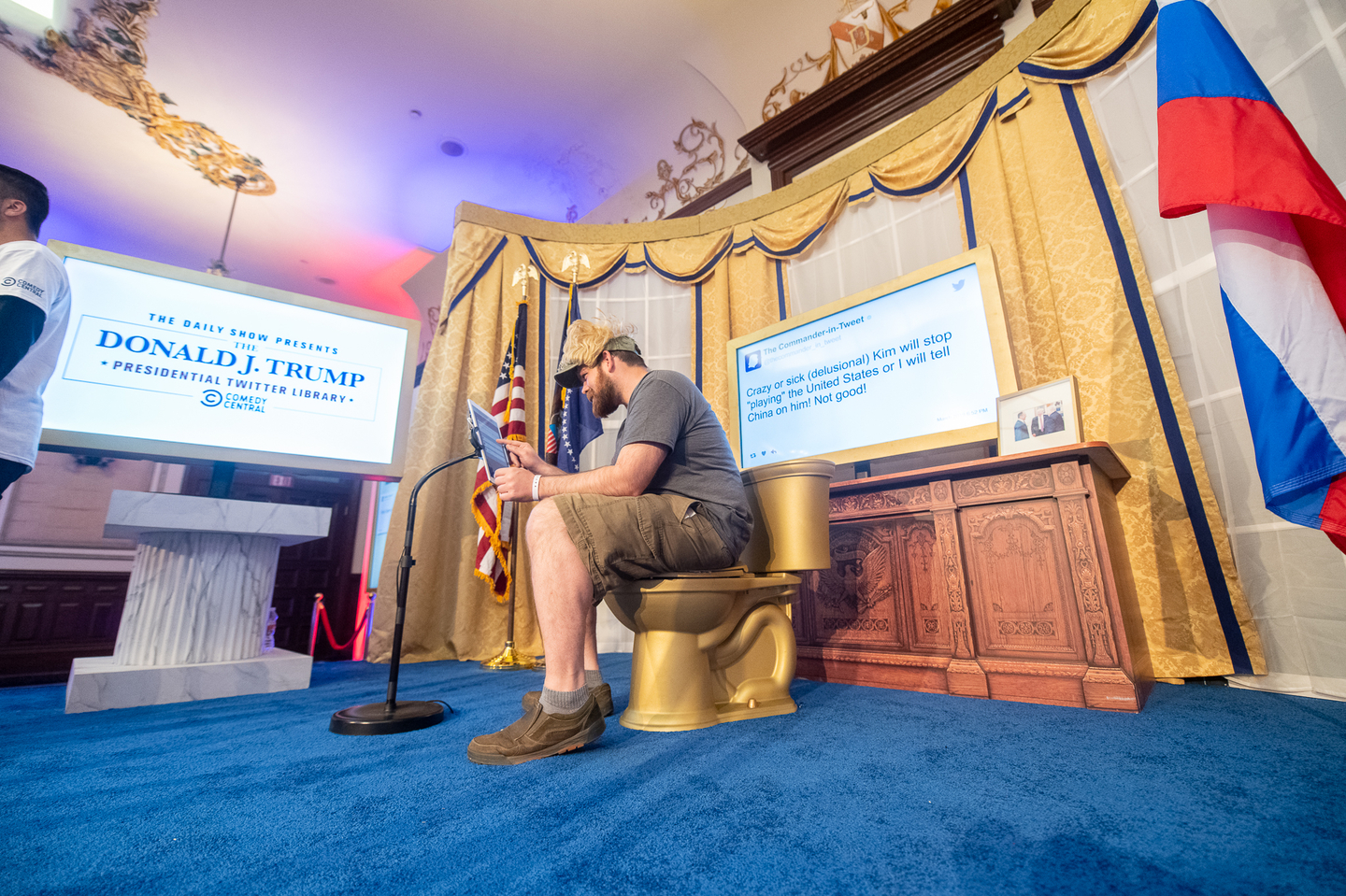 Presented by The Daily Show with Trevor Noah, stop by The Driskill Hotel to explore The Donald J. Trump Presidential Twitter Library.