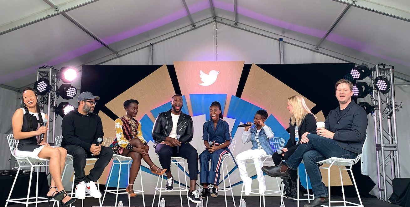 The cast and director of Us speaks onstage at the #TwitterHouse.