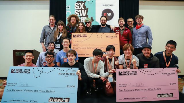 Winning teams of the 2019 SXSW Hackathon - Photo by Kenneth Eke