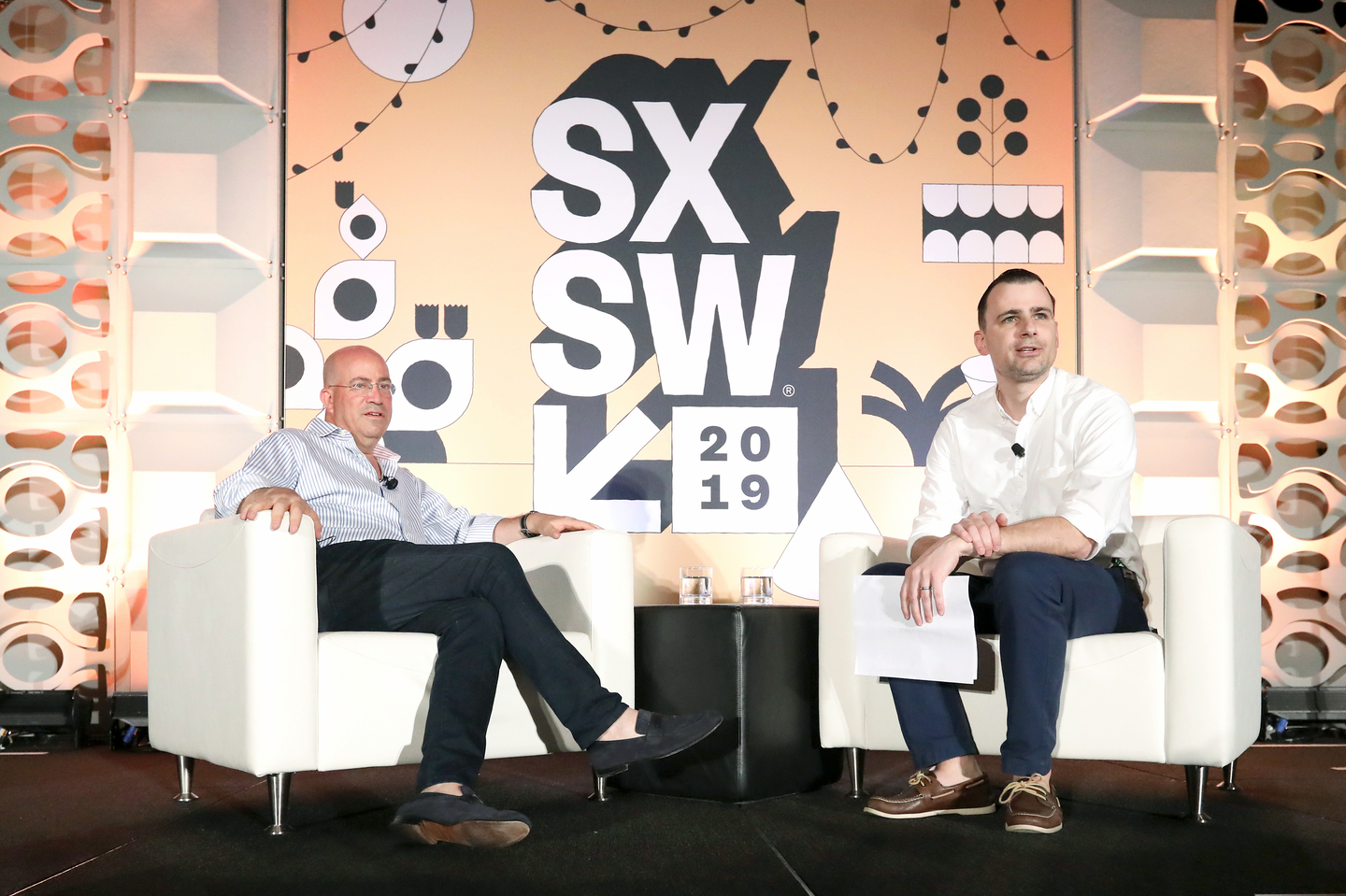 (L-R) Jeff Zucker and Joe Pompeo at their Featured Session - Photo by Diego Donamaria/Getty Images for SXSW