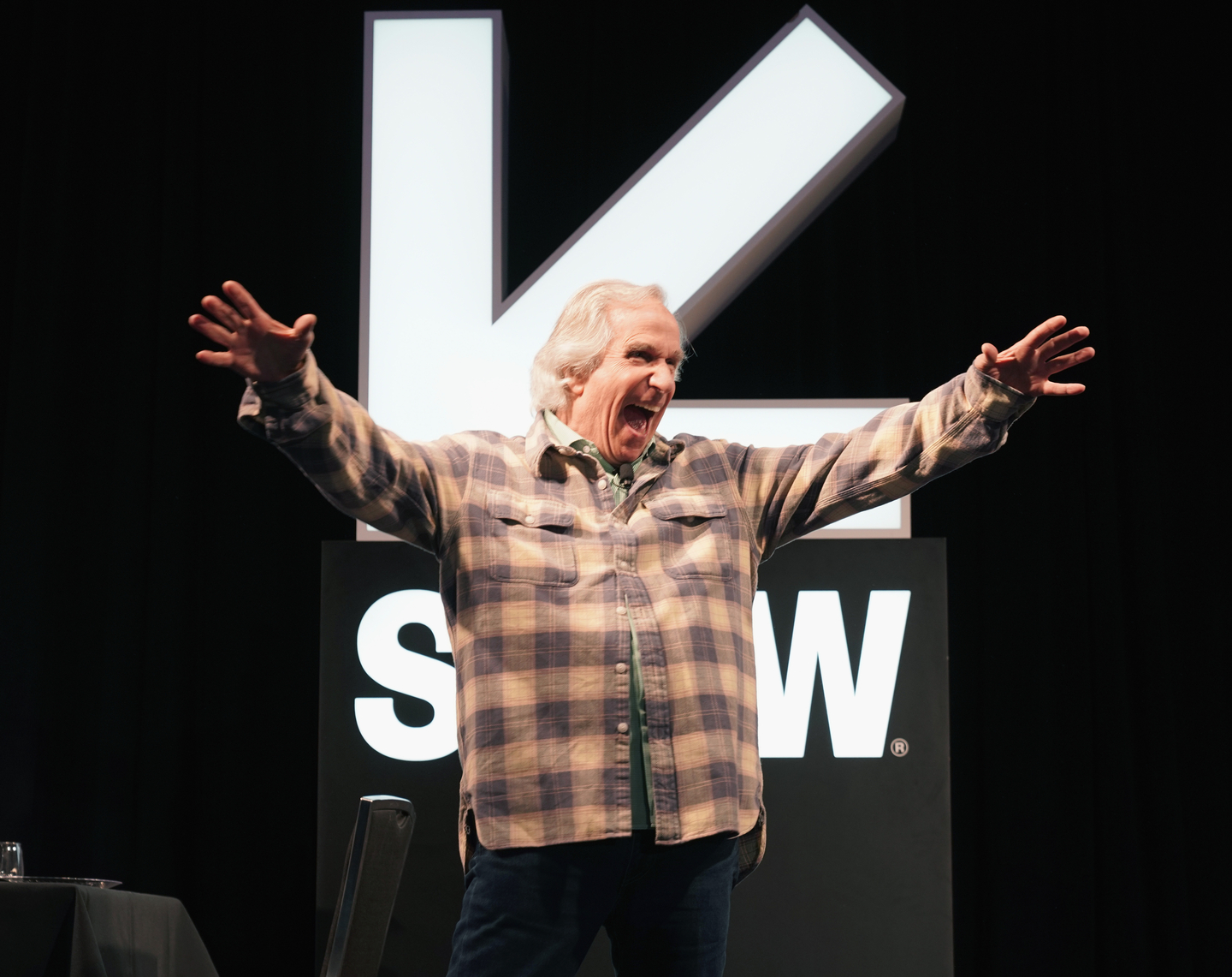 Henry Winkler speaks onstage at Featured Session: Henry Winkler Acting Workshop.