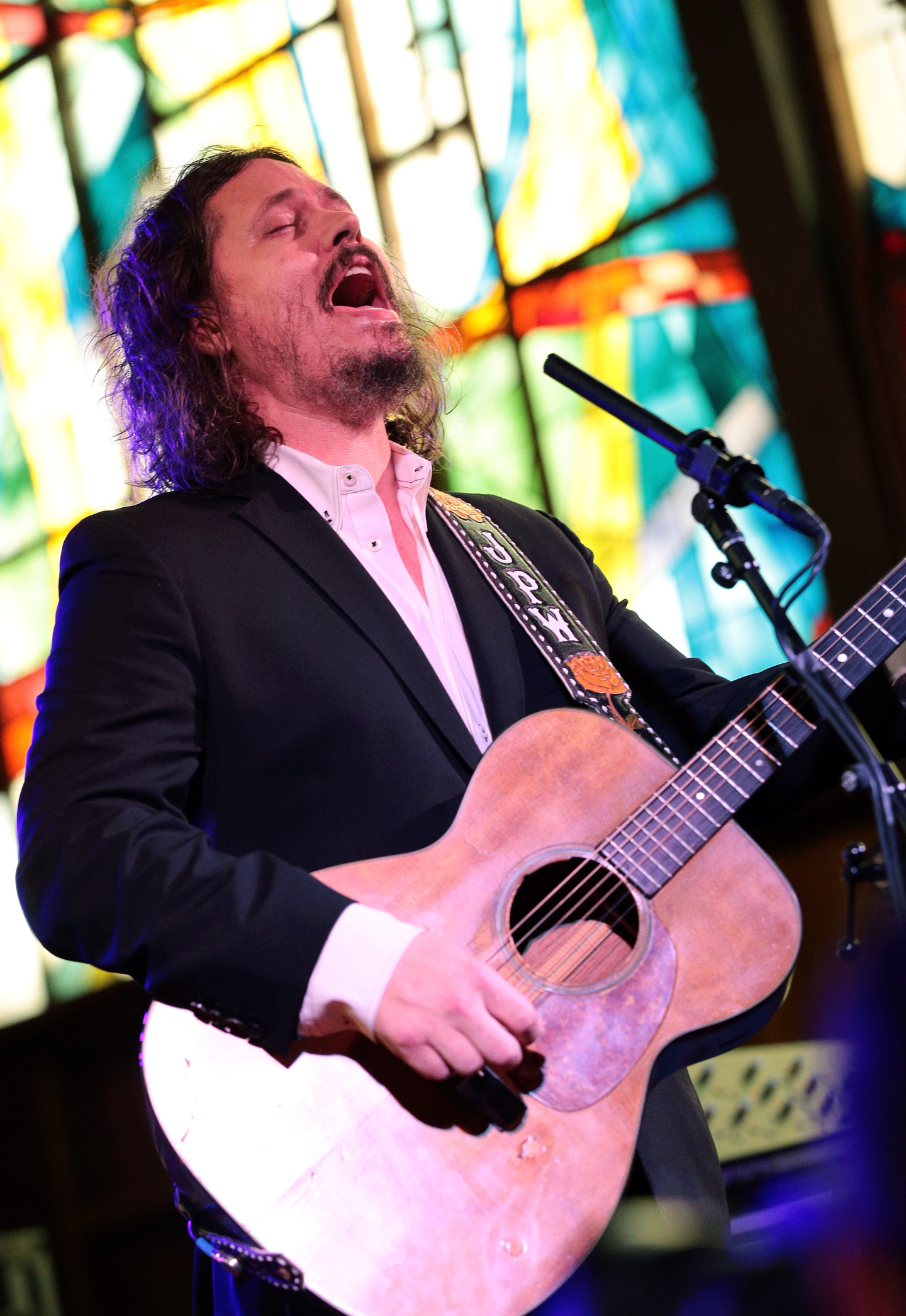 John Paul White performs onstage at NPR Tiny Desk Concert at Central Presbyterian Church.