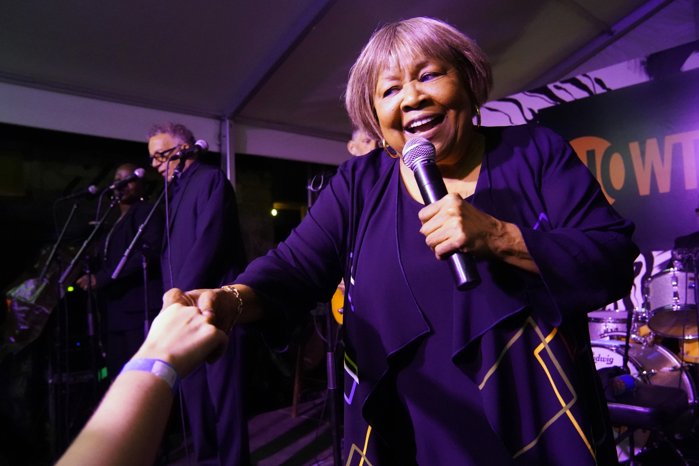 Mavis Staples performs onstage at Collide / Showtime at Clive Bar.