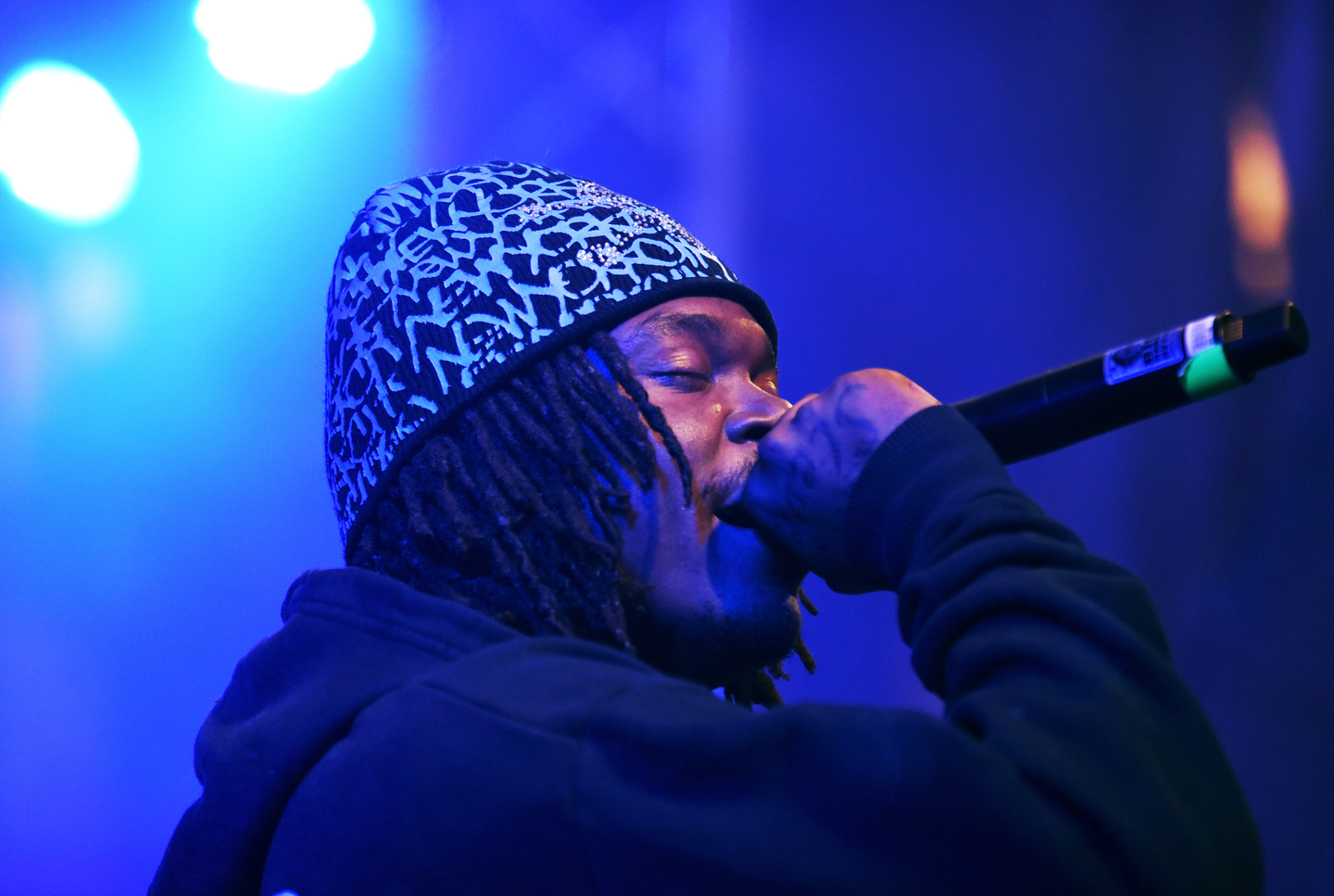 Lucki peforms onstage at DNES Marketing showcase at Stubb's.