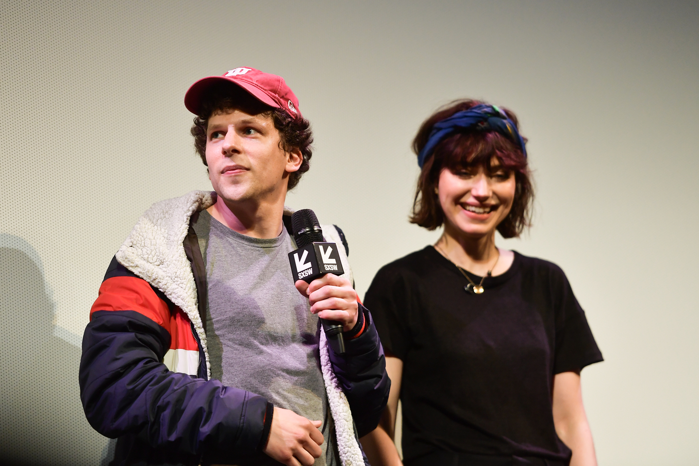 Jesse Eisenberg and Imogen Poots attend the The Art Of Self-Defense Premiere at the Paramount Theatre.