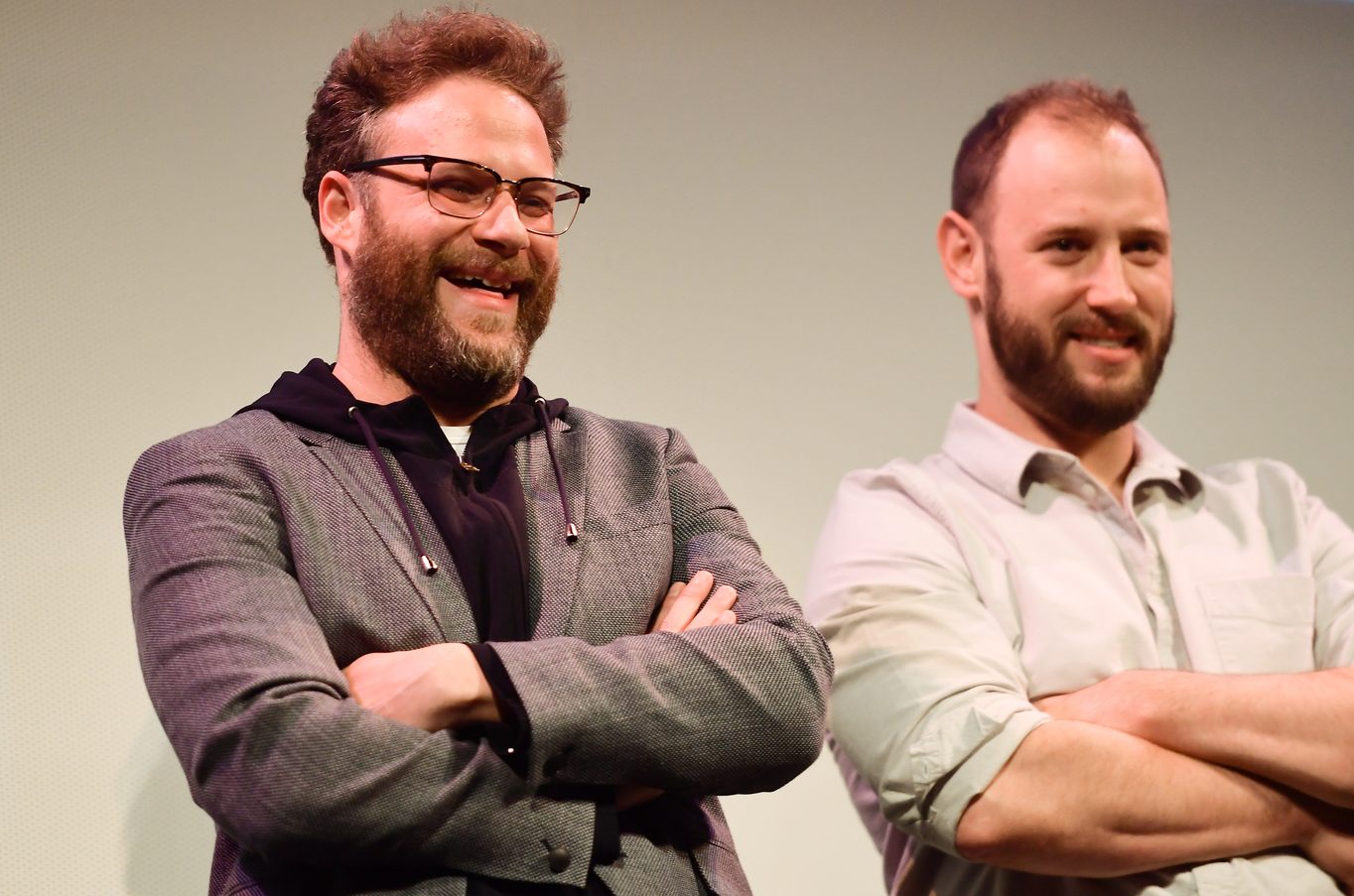 Seth Rogen and Evan Goldberg attend the Good Boys world premiere at the Paramount Theatre.