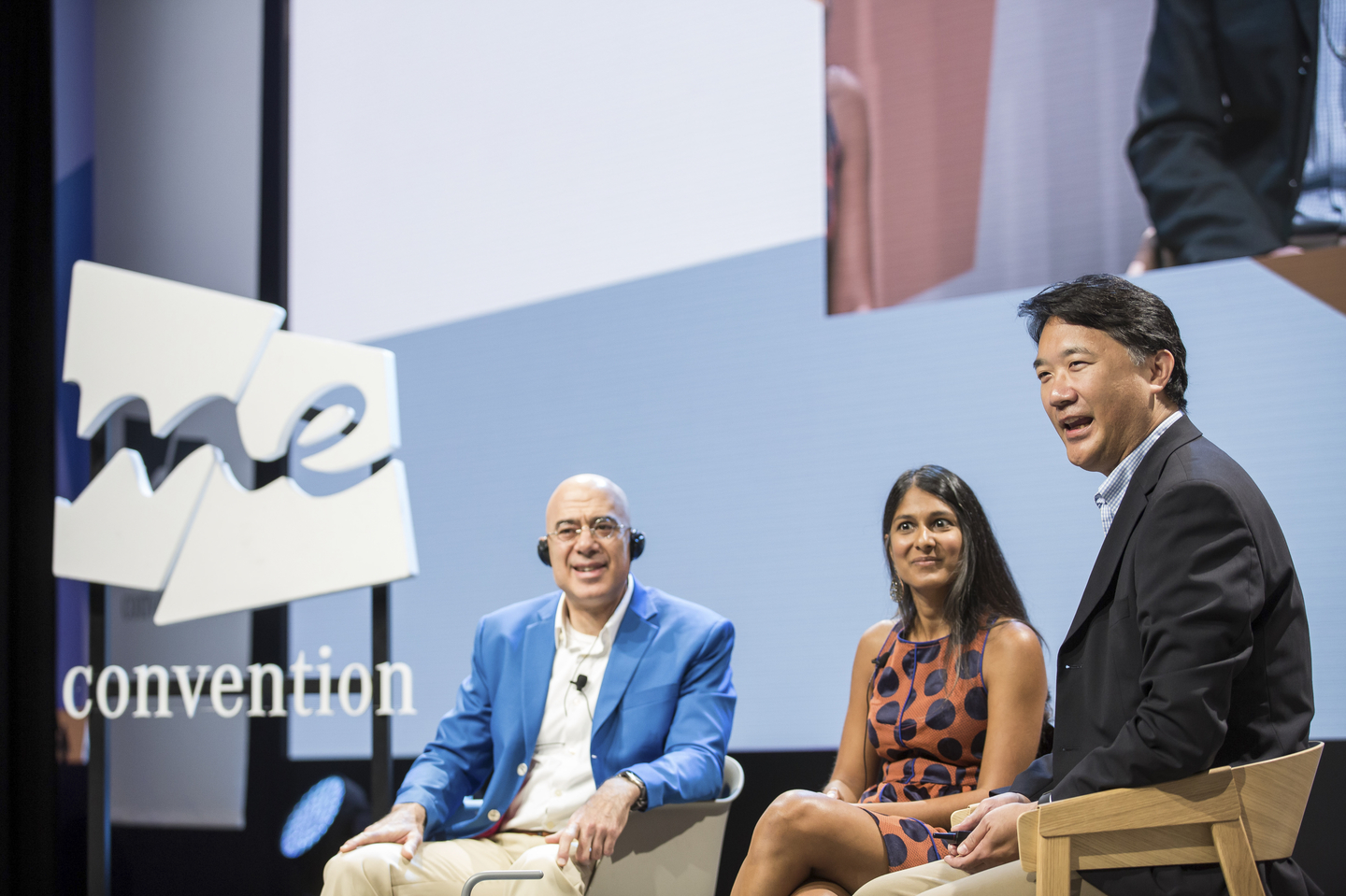 (L-R) Glenn Zorpette, Neema Singh Guliani and Christopher S. Lee formed the “The Price of Security: AI, Facial Recognition, and the Future of Policing” panel. Photo by Teymur Madjderey/Daimler AG