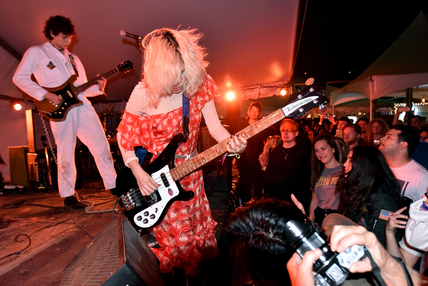 Sunflower Bean at the Levitation showcase on the Hotel Vegas Patio. Photo by Amy E. Price/Getty Images for SXSW