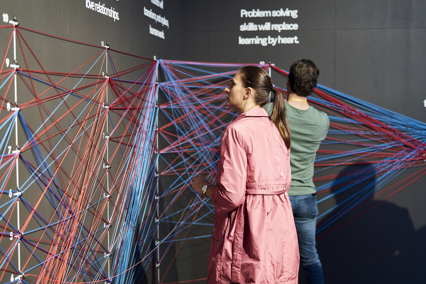 This interactive installation mapped attendee responses to questions about the future. Photo by Richard Pflaume/Daimler AG