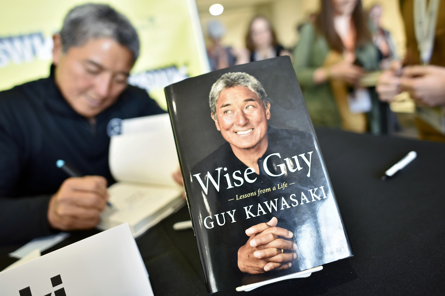 Guy Kawasaki at his Wise Guy - Lessons from Tech, Startups, and Silicon Valley book signing – Photo by Chris Saucedo/Getty Images for SXSW