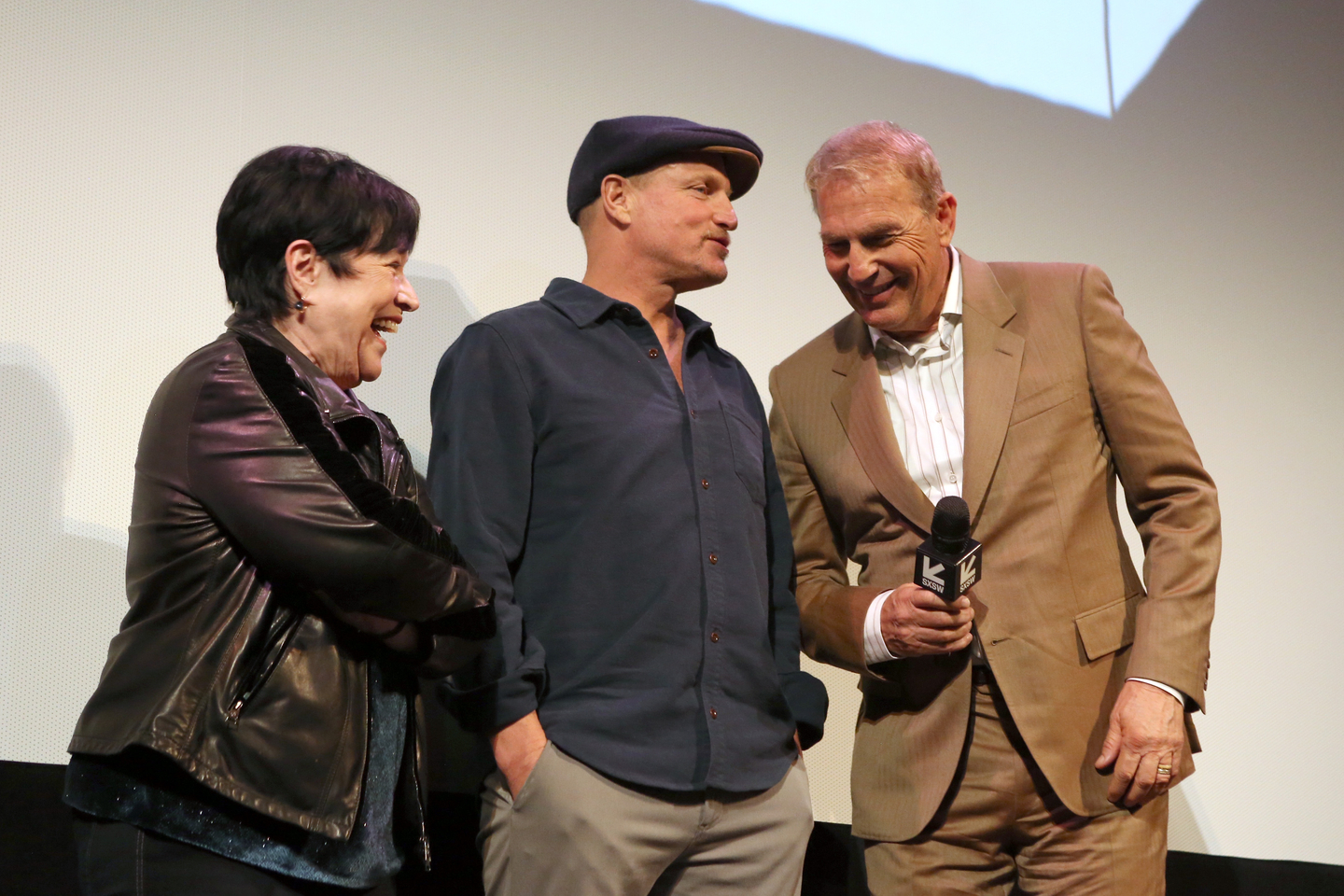 (L-R) Kathy Bates, Woody Harrelson, and Kevin Costner at The Highwaymen World Premiere – Photo by Travis P Ball/Getty Images for SXSW