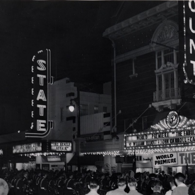 World premiere of The Fabulous Texan at the Paramount Theatre in 1947.