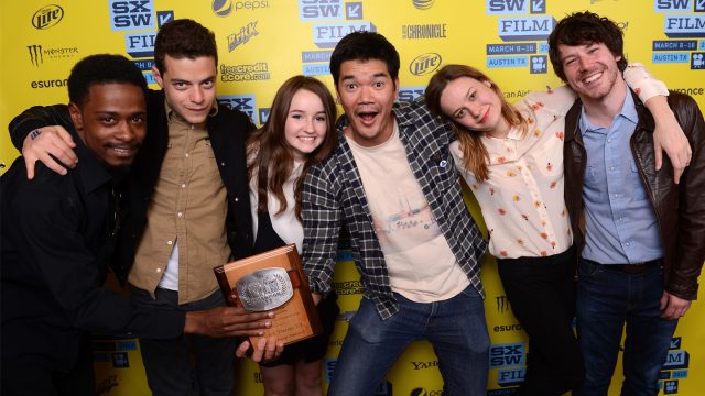 Actor LaKeith Stanfield, actor Rami Malek, actress Kaitlyn Dever, director Destin Cretton of the film 