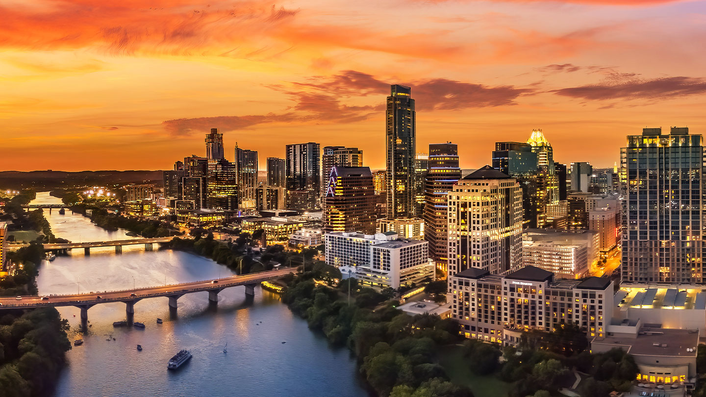 Austin skyline – Courtesy of Shutterstock – Housing & Travel